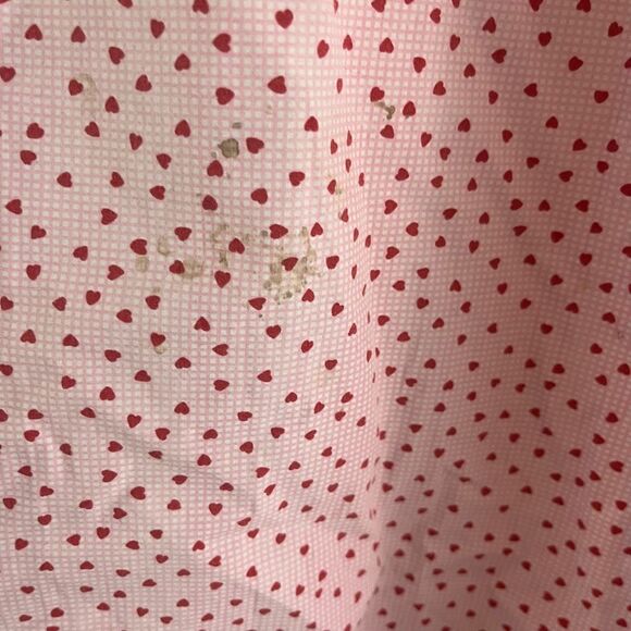 Vtg 80s Artistic Fantasy Gingham Heart Print Pearl Snap Robe Dress Jam Jar Pocke - Picture 7 of 11